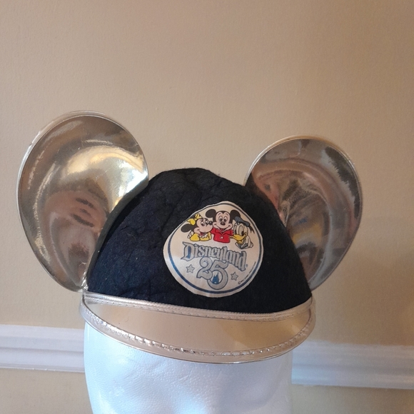 RARE Vintage Disneyland 25th Mickey Mouse Ears Youth Adult Hat Embroidered - Picture 4 of 5